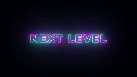 Next lavel neon glow text typography animation 4k video Stock Footage 284699404