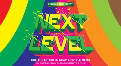 The next level 3d bold futuristic text effect Template Illustrazione stock