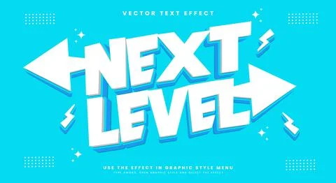 Next Level 3d cartoon Style Editable Text effect Stock Illustration