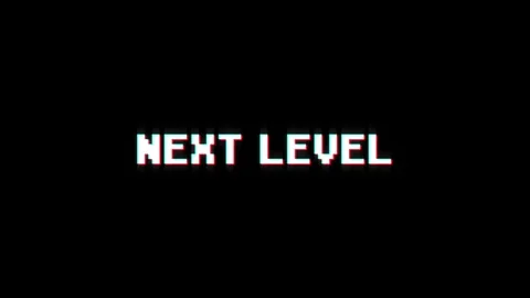 Next level animation of looped text glitch video game screen effect Video stock 313060784