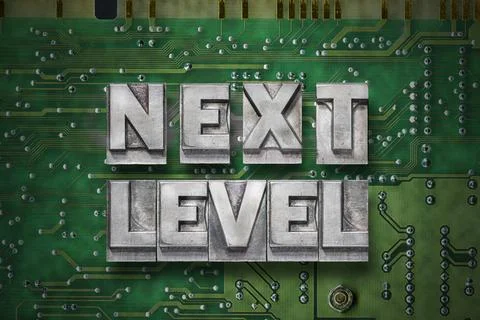 Next level green pc board Stock Photos