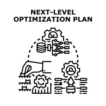 Next level optimization plan for business development Stock Illustration