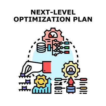 Next level optimization plan for business development Stock Illustration