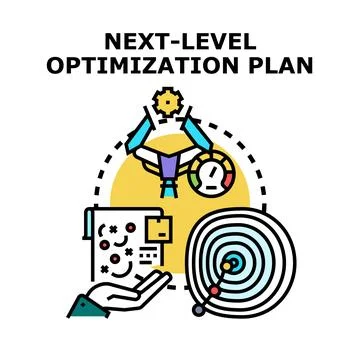 Next level optimization plan developing business strategy Illustrazione stock