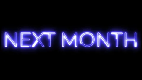 Next Month Neon Text Animation | Upcoming Schedule Motion Graphic Stock Footage 320819486