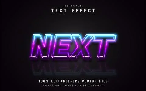 Next neon text effect Stock Illustration