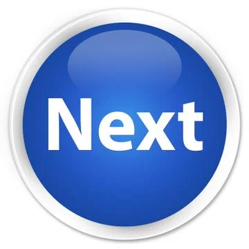 Next premium blue round button Illustrazione stock