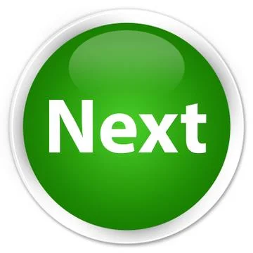 Next premium green round button Illustrazione stock