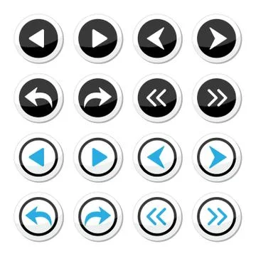 Next, previous arrows round icons set Stock Illustration