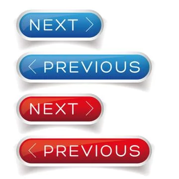 Next Previous button red and blue Stock Illustration