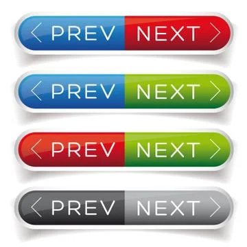 Next Previous button red and blue Stock Illustration
