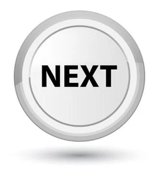 Next prime white round button Illustrazione stock