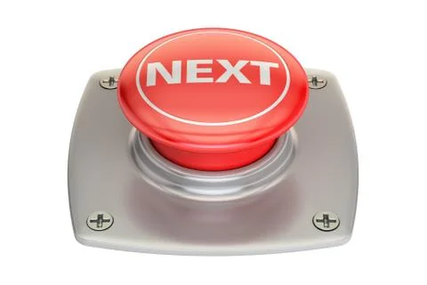 Next Red button, 3D rendering Stock Illustration