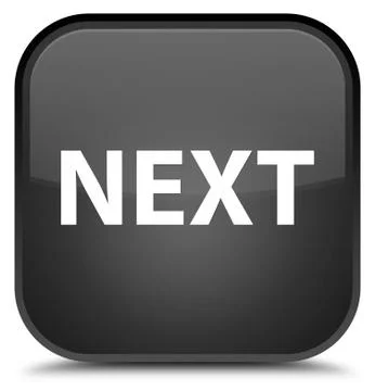 Next special black square button Stock Illustration