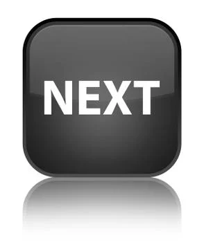 Next special black square button Illustrazione stock