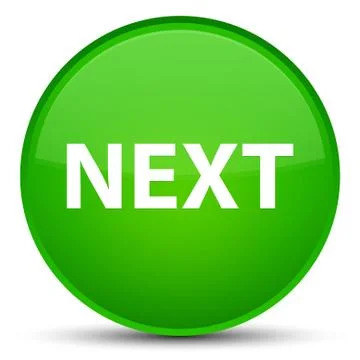 Next special green round button Illustrazione stock