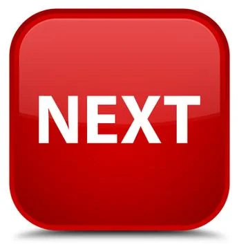 Next special red square button Illustrazione stock