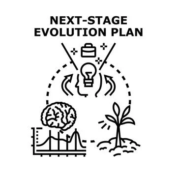 Next stage evolution plan with growth and innovation process Stock Illustration