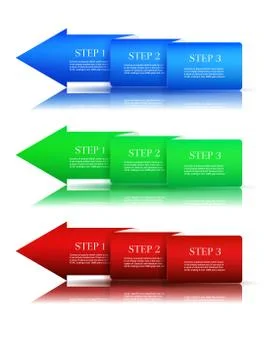 Next step arrow boxes Stock Illustration