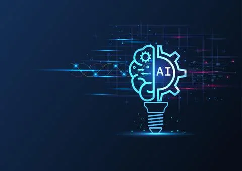 The Next Step in Human Evolution, Artificial Intelligence, AI Stock Illustration