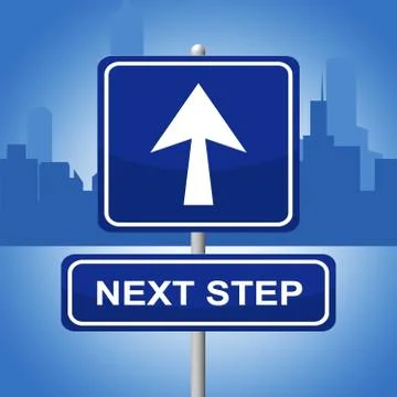 Next step meaning forward progression and planning Stock Illustration