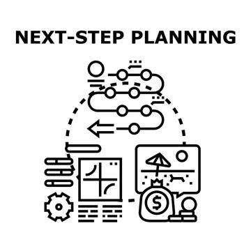 Next step planning concept for business development Stock Illustration