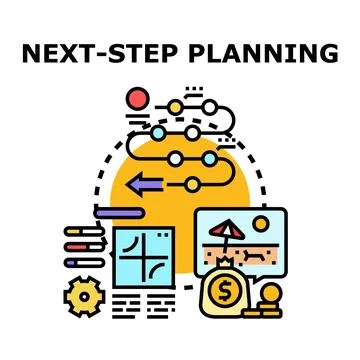 Next step planning concept for business development Stock Illustration