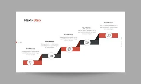 Next Step Slide Presentation Template Action Plan Strategy Stock Illustration