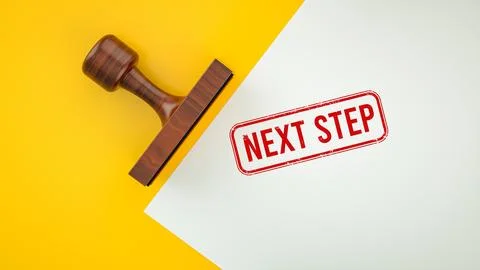 Next step stamp banner Stock Illustration