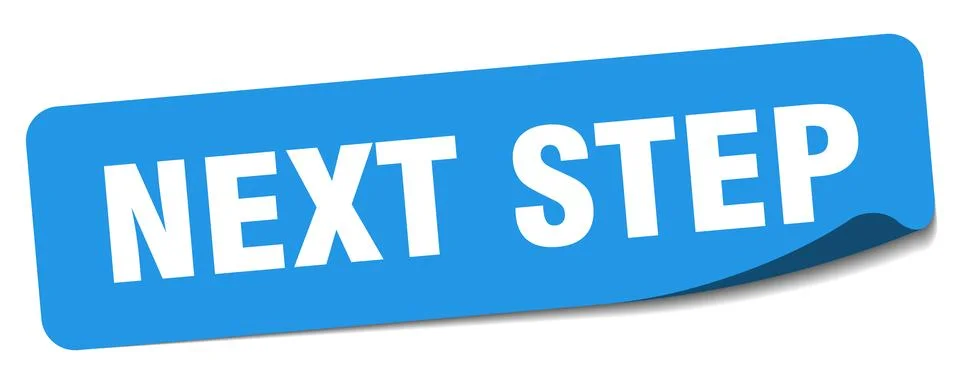 Next step sticker. next step label Stock Illustration