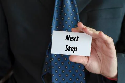 Next step text concept Stock Photos