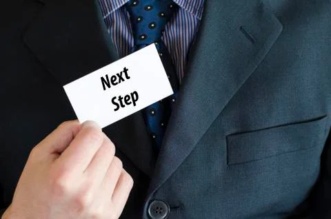 Next step text concept Stock Photos
