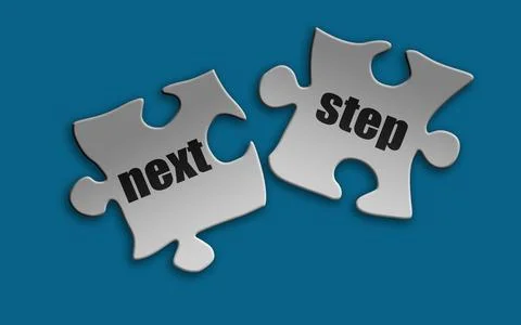 Next step word on white puzzle Stock Illustration