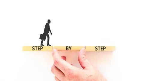 Next step words symbol. Concept words Step by step on beautiful wooden bloc.. 写真素材