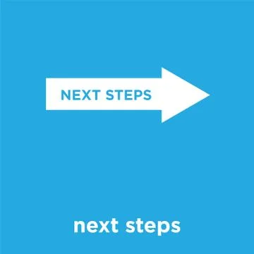 Next steps icon isolated on blue background Stock Illustration