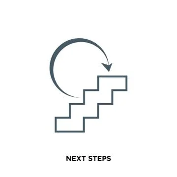 Next steps icon isolated on white background for your web, mobile and app des Stock Illustration