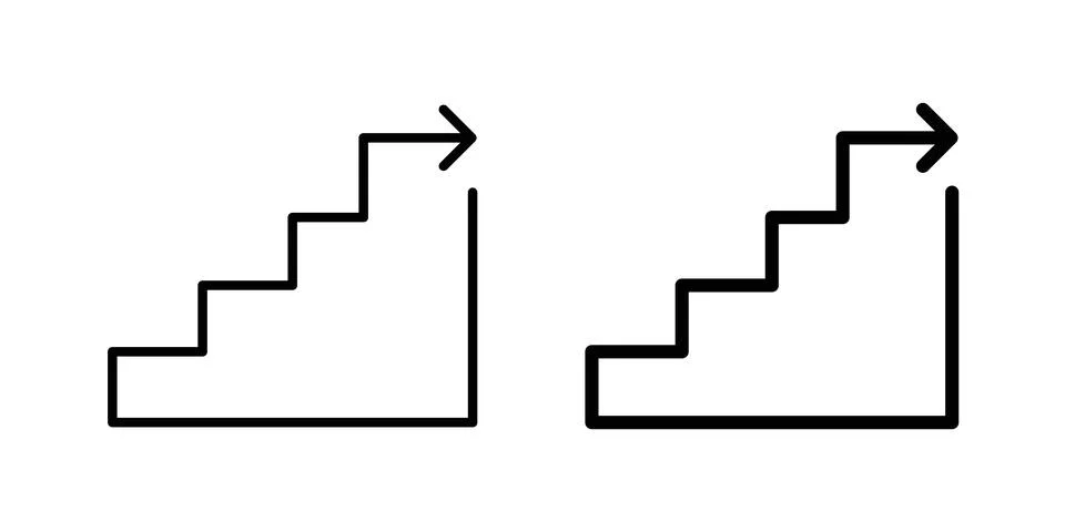 Next steps icon vector template set in black Stock Illustration