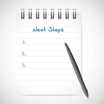 Next steps notepad illustration design Stock Illustration