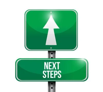 Next steps sign concept Illustrator Stock Illustration