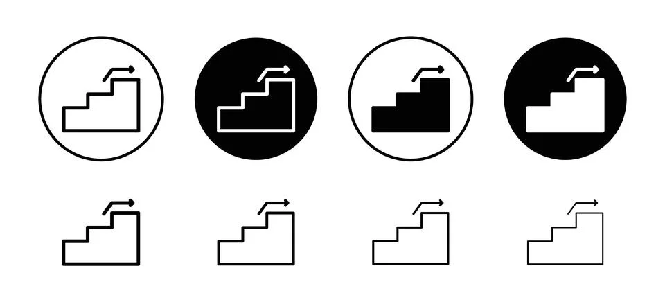 Next steps vector icon set collection. Next steps Outline flat Icon. Stock Illustration