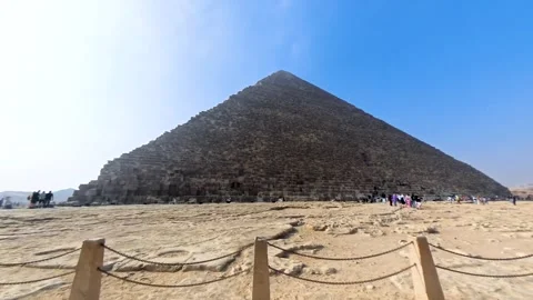 Next to the Three Great Pyramids of Giza Stock Footage 321007094