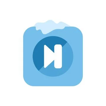 Next track button with a winter snow and ice design Stock Illustration