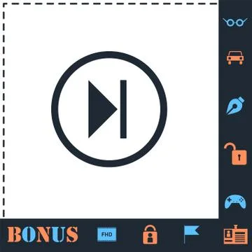 Next track icon flat Illustrazione stock