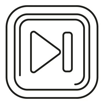 Next track skip forward multimedia player button Ilustración de archivo