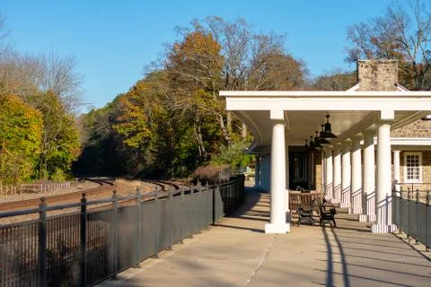 Next to the Valley Forge Station on a Clear Autumn Day Stock Photos