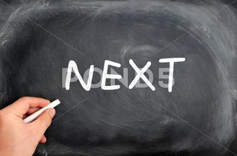 Next written on a blackboard Stock Photos