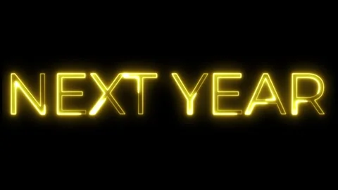 Next Year Neon Text Animation | New Beginnings Motion Graphic Stock Footage 320819496