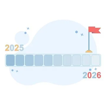 Next year resolution concept. Next year business planning. Goals for 2026. Stock Illustration