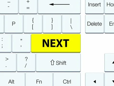 Next yellow keyboard button 스톡 일러스트