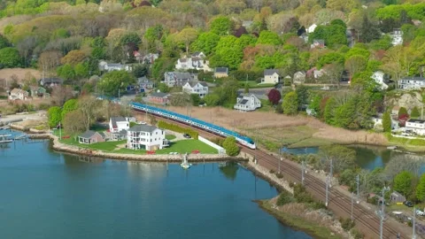NextGen Acela Train Aerial Stock Footage 335097156
